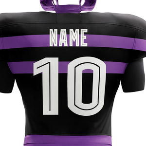 Uniforme de Fútbol Americano Personalizable para Hombre, Jersey Ajustado de Manga Corta y Pantalones, Diseño a Rayas de Poliéster que Absorbe la Humedad, con Número - Product Image 3