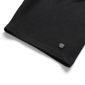 Shorts pour hommes noirs respirants en tissu décontracté d'été, coupe Bermuda, avec cordon de serrage, taille mi-haute, taille personnalisée - Product Image 6