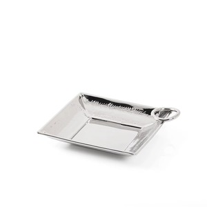 Silver decorative <b>tray</b> Gold accent decorative Modern design round <b>tray</b> Multi functional metal stand - Product Image 3