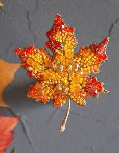 Artistic Embroidery Beaded Brooch <b>Pin</b> Handmade Gift for Fashion Lovers Unique Handcrafted Embroidered Beaded Brooch with Crystal - Product Image 3