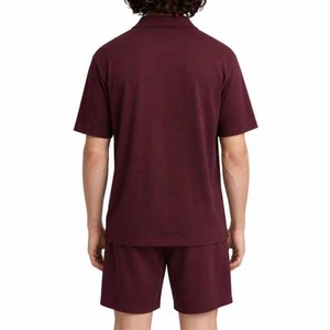 Chemises pour hommes de haute qualité en coton 100% uni à manches courtes, tricotées, anti-rides, respirantes, séchage rapide, imprimées numériquement - Product Image 2