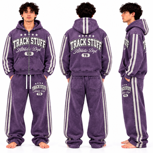 Conjunto Deportivo para Hombre, Sudadera con Capucha, Pantalones Largos, Ropa Deportiva Casual Azul, con Cierre y Bolsillo Frontal - Product Image 3