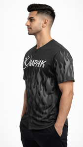 Maillot de baseball classique respirant à manches courtes grande taille avec impression par transfert thermique pour équipes sportives et usage quotidien - Product Image 5