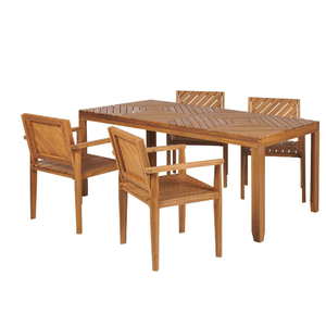 Modern Style 8-Seater Rectangular Teak Wood Dining <b>Table</b> Set with Minimalist Design For Home Furniture Decoration - Product Image 2