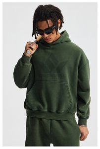 Sudadera con Capucha para Hombre, Color Verde Oliva, 100% Algodón, Manga Larga, Corte Regular, Diseño de Dibujos Animados, Informal, Invierno, Felpa Francesa, Anti-Pilling - Product Image 5