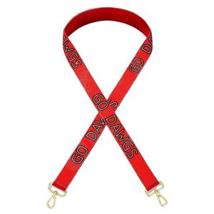 Go Dawgs Sangles de sac de perles de rocaille en or blanc personnalisées 'Hook Em Horns' Accessoire à la mode Sangle de sac à main perlée - Product Image 1