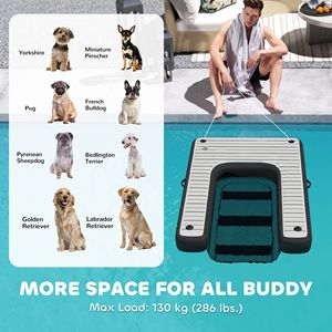 Rampa Gonfiabile per Cani da Barca, Antiscivolo, Sicura e Facile da Usare, per Animali fino a 130 kg, Struttura per Divertimento Acquatico per Moli e Laghi - Product Image 5