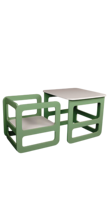 Ensemble table et chaises d'extérieur en bois, forme carrée, durable, moderne, pliable, sûr et écologique, pour bébés et enfants, pour salon