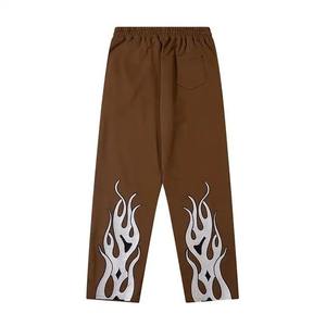 Pantalones de chándal unisex 100% algodón con corte acampanado, estilo casual, rectos, de felpa, con efecto desgastado, transpirables, al por mayor - Product Image 4