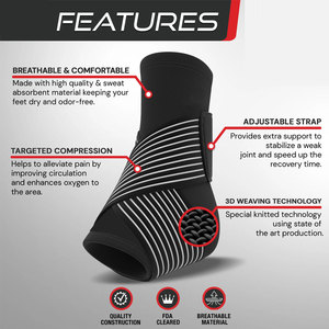Lightweight Neoprene <b>Ankle</b> <b>Support</b> Wrap Lace-Up Closure for Fitness Training-Durable Protection Comfortable Fit for Long Use - Product Image 3