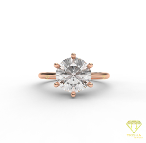 Round Cut Moissanite Diamond Engagement <b>Ring</b> Rose Gold <b>Solitaire</b> Wedding <b>Ring</b> For Women Fine Jewelry - Product Image 6