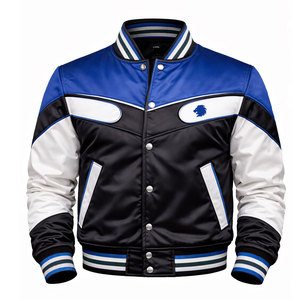 Chaqueta de Invierno Informal para Uso Diario, Chaqueta Varsity de Satén, Transpirable y Cómoda, Chaqueta Varsity de Satén - Product Image 1