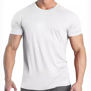 Camiseta Deportiva de Alta Calidad para Hombre, Transpirable, Elástica, de Manga Corta, 95% Algodón, 5% Elastano, Camiseta de Compresión Personalizada - Product Image 2