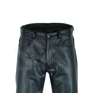 Versatile Men Leather <b>Pants</b> Comfortable Straight Leg Design For Riding Fashion Daily Wear And Outdoor Use - Product Image 5