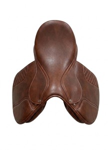 Selle d'obstacle en cuir avec arceau en bois marron taille complète pour l'équitation - Product Image 3