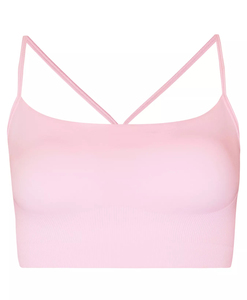 Haut court confortable en spandex pour femme, avec doublure intérieure, couleur unie, idéal pour l'été et le quotidien, avec tee-shirt de yoga court - Product Image 1