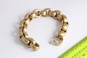 สร้อยข้อมือผู้ชายแบบหนา โซ่ทองเหลืองดิบ ทรงกลม ทันสมัย ขายส่ง - Product Image 6