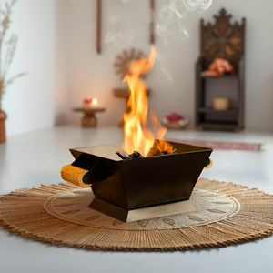Metal <b>Fire</b> Bowl with Wooden Handles Galvanized Surface Eco-Friendly Portable Outdoor Heating Freestanding <b>Wood</b> <b>Burning</b> <b>Fire</b> <b>Pit</b> - Product Image 6