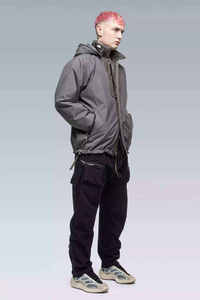 Men's <b>Techwear</b> Hooded <b>Jacket</b> Waterproof Windbreaker Tactical Streetwear Urban Functional High Neck Grey Outerwear Coat Wholesale - Product Image 6