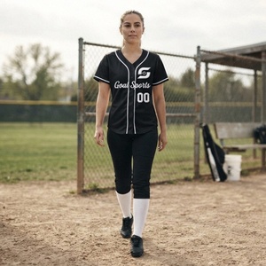 Maillot de baseball noir vierge grande taille à motif 3D imprimé par transfert thermique direct de haute qualité avec LOGO personnalisé pour l'été - Product Image 5