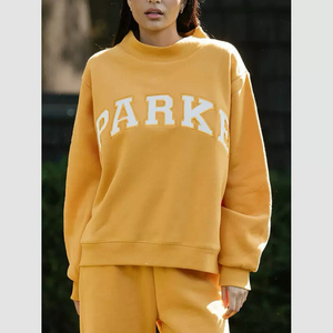 Women's Winter <b>Sequined</b> Printed Embroidery Graphic Cotton Streetwear Sweatshirt Mockneck <b>Long</b> <b>Sleeve</b> Pullover <b>Tops</b> OEM Service - Product Image 1
