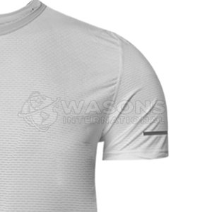 T-shirt de compression pour homme, coupe classique, entraînement, gym, vêtements de sport, tissu élastique, tricoté, séchage rapide, respirant - Product Image 3