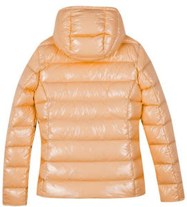 Orange Women's Hooded Quilted <b>Jacket</b> Full Sleeve <b>Winter</b> Puffer Zipper Closure Solid Color Lightweight <b>Waterproof</b> Windproof - Product Image 5