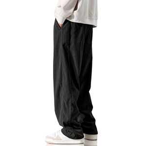 Pantalon de jogging évasé personnalisé 100 % coton, taille mi-haute, pour homme, coupe droite, rayé, évasé - Product Image 3