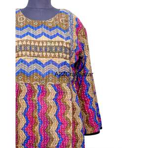 Robe Katha pour femmes, style vintage, 100% coton pur, de qualité supérieure, luxueuse, pour l'été et le printemps, robe occidentale pour femmes - Product Image 3