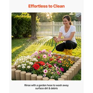 13.7 ft No-Dig Faux <b>Wood</b> Landscape <b>Edging</b> Kit 4 Pack for <b>Garden</b> Lawn Flower Beds Pathways Artificial Plant Border Blocks - Product Image 6