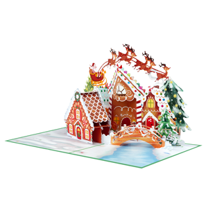 Carte de Noël 3D Pop-Up Arbre de Noël et Père Noël 13x18cm Fiable et de Qualité Supérieure, Artisanat en Papier, Vœux de Joyeux Noël et Remerciements - Product Image 3