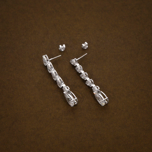 Pendientes de Diamantes Creados en Laboratorio en Forma de Cascada, Forma de Pera y Marquesa, 13.13 Quilates de Peso Total, Color D-E-F, Calidad VVS2, Joyería Nupcial - Product Image 4