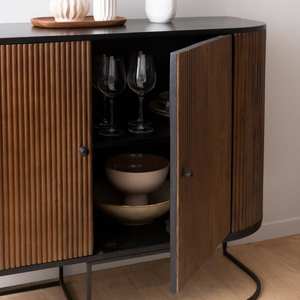 Aparador redondo Vandana Radiant Optima en madera de mango y metal Ysé - Product Image 2