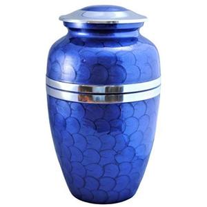 Blue Enamel Cremation <b>Urn</b> 2 Bend Collection <b>Large</b> 220 Cubic Inch Capacity American Style Adult <b>Urns</b> For Ashes Durable & Custom - Product Image 1