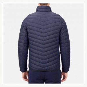 Veste matelassée légère bleu marine pour homme, col montant, fermeture éclair, manches longues, respirante et coupe-vent, idéale pour l'hiver - Product Image 4