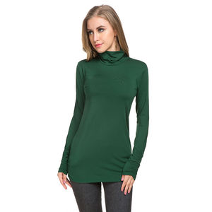 เสื้อยืดแขนยาวผู้หญิงขายส่ง สำหรับฤดูใบไม้ผลิและฤดูใบไม้ร่วง ทรงเข้ารูป คอกลม เสื้อพื้นฐาน เสื้อยืดเรียบๆ - Product Image 3