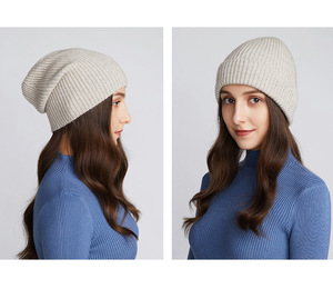 Gorro de Punto de Color Sólido, Gorro de Invierno de Estilo Casual para Mujer, Verde Azul, Talla Adulto - Product Image 3