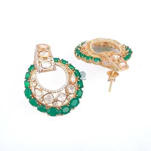 Prachi Moissanite Designer Fashion Stud Earrings - Product Image 3