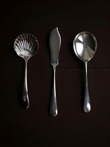 Silver Cutlery Set Stainless Steel Brass Shell Cutleries & <b>Flatware</b> Sets 4 Pcs Premium Quality Silverware Set For Restaurant Use - Product Image 3