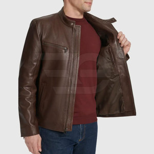 เสื้อแจ็คเก็ตหนังผู้ชาย พรีเมียม สไตล์ลำลอง เสื้อคลุมสำหรับฤดูหนาว เสื้อผ้าหนังทนทาน ดีไซน์ทันสมัย เสื้อแจ็คเก็ตหนังผู้ชาย - Product Image 4
