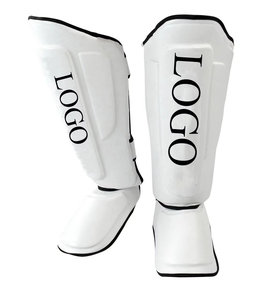 Protections de tibia et coussinets d'entraînement Muay Thai en cuir et PU avec protection de base pour MMA et boxe, ajustement universel - Product Image 1