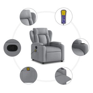 เก้าอี้นวดปรับเอนสีเทาอ่อน - Product Image 6