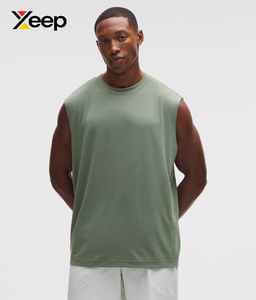 Débardeur de sport décontracté pour homme XEEP, vente directe usine, XC-GTT-11, haute qualité, respirant, séchage rapide, tricoté 100% coton, col rond, couleur unie - Product Image 1