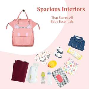 Polka Tots Bolsa de pañales Mochila de maternidad para madres Bolsa estilo gato-Melocotón - Product Image 4