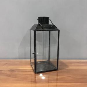<b>Black</b> Metal Glass Candle <b>Lantern</b> Decorative <b>Lantern</b> for Home Wedding Ramadan Christmas Decoration - Product Image 4