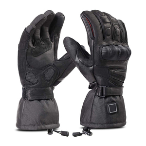 Winter Waterproof Leather Heated Ski Gloves Touch Screen Technology UV Protection Adjustable <b>Wrist</b> <b>Strap</b> for Snowboarding Skiing - Product Image 3