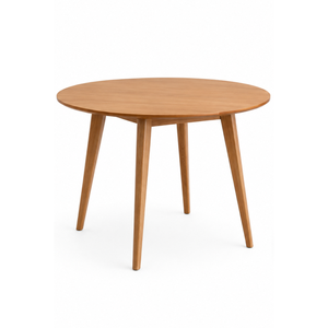 Ensemble de table à manger ronde en teck Japandi ARTERRA Premium avec fauteuils rembourrés modernes pour appartement - Product Image 4