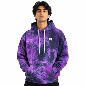 Sweat-shirt à capuche en molleton tie-dye pour homme, coupe oversize décontractée, motif logo frontal, manches classiques, survêtement, marque privée ODM - Product Image 1