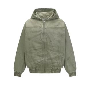 Blouson bomber à capuche pour homme en PU, couleur unie, fermeture éclair, coupe-vent, vêtement d'extérieur décontracté, idéal pour l'automne - Product Image 3