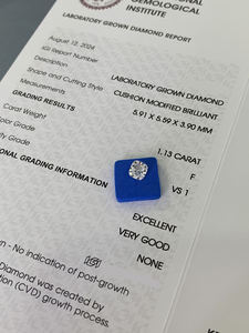Diamantes Sueltos al por Mayor, Corte Cojín de 1.13ct, Certificados por IGI, Claridad VVS, Diamantes Blancos CVD Cultivados en Laboratorio - Product Image 3
